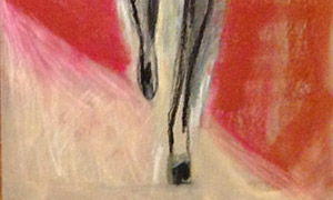 'Catwalk 1-3'. Pastels on paper.